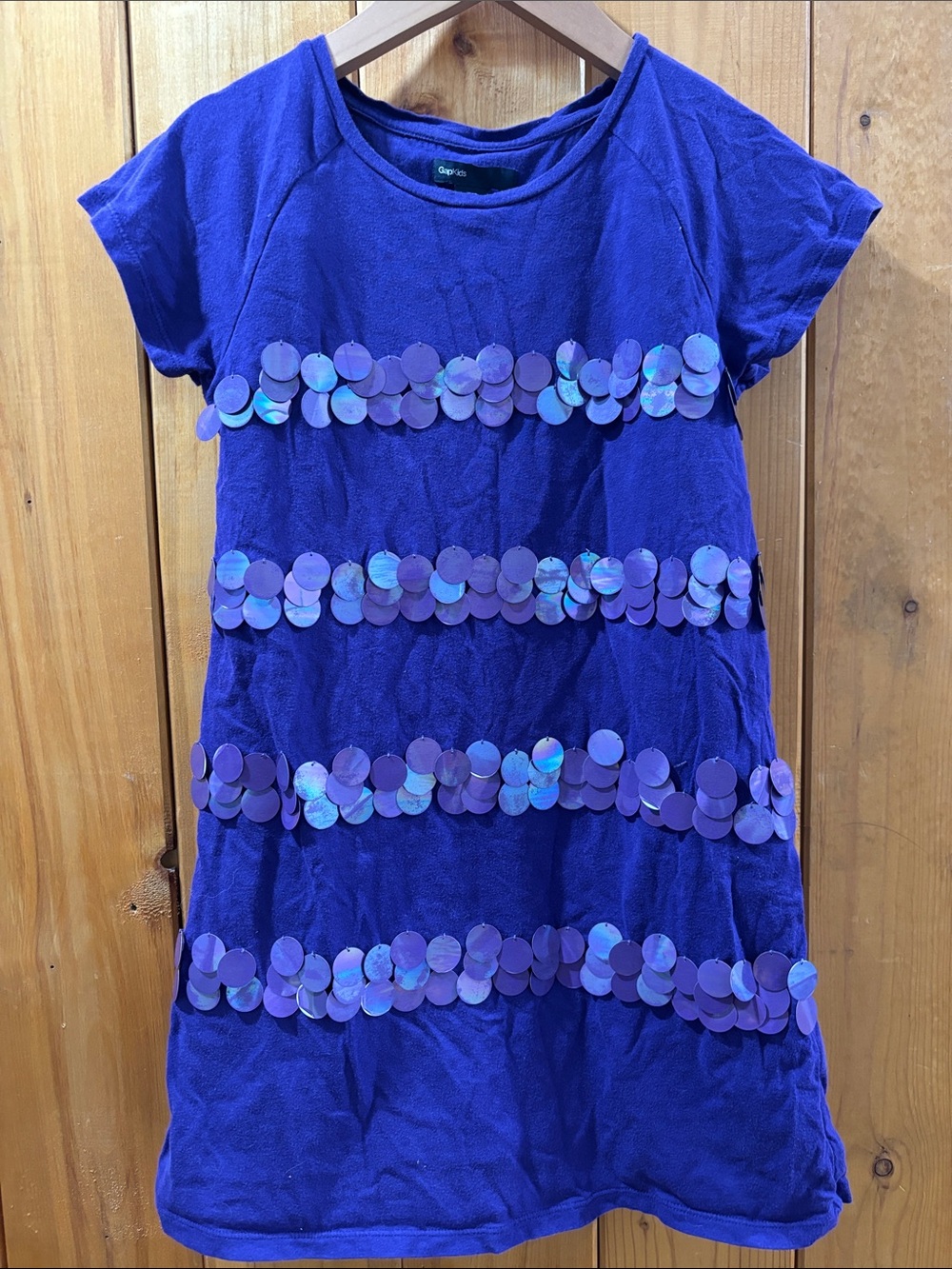 GAP Blue Sequin Stripe Girls Dress